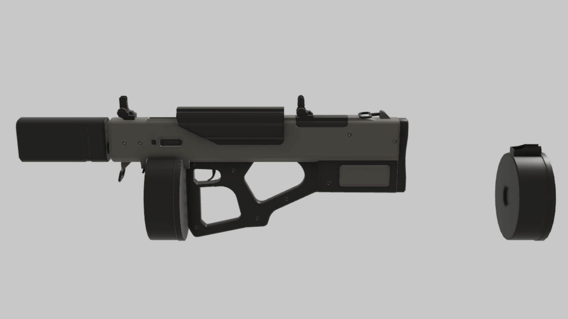 AA-12 Tactical RBXM asset back view