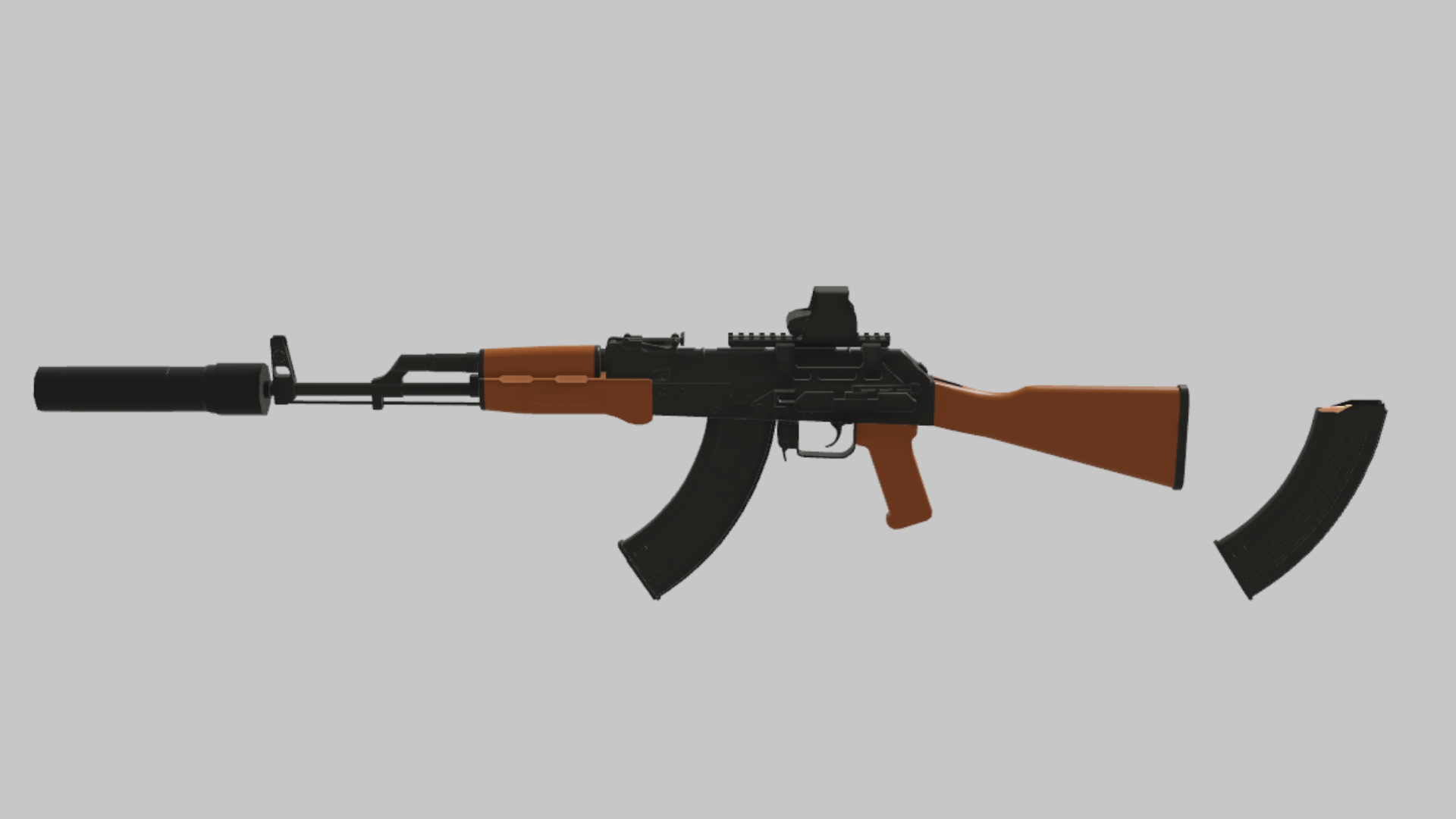 AKM Tactical RBXM asset back view