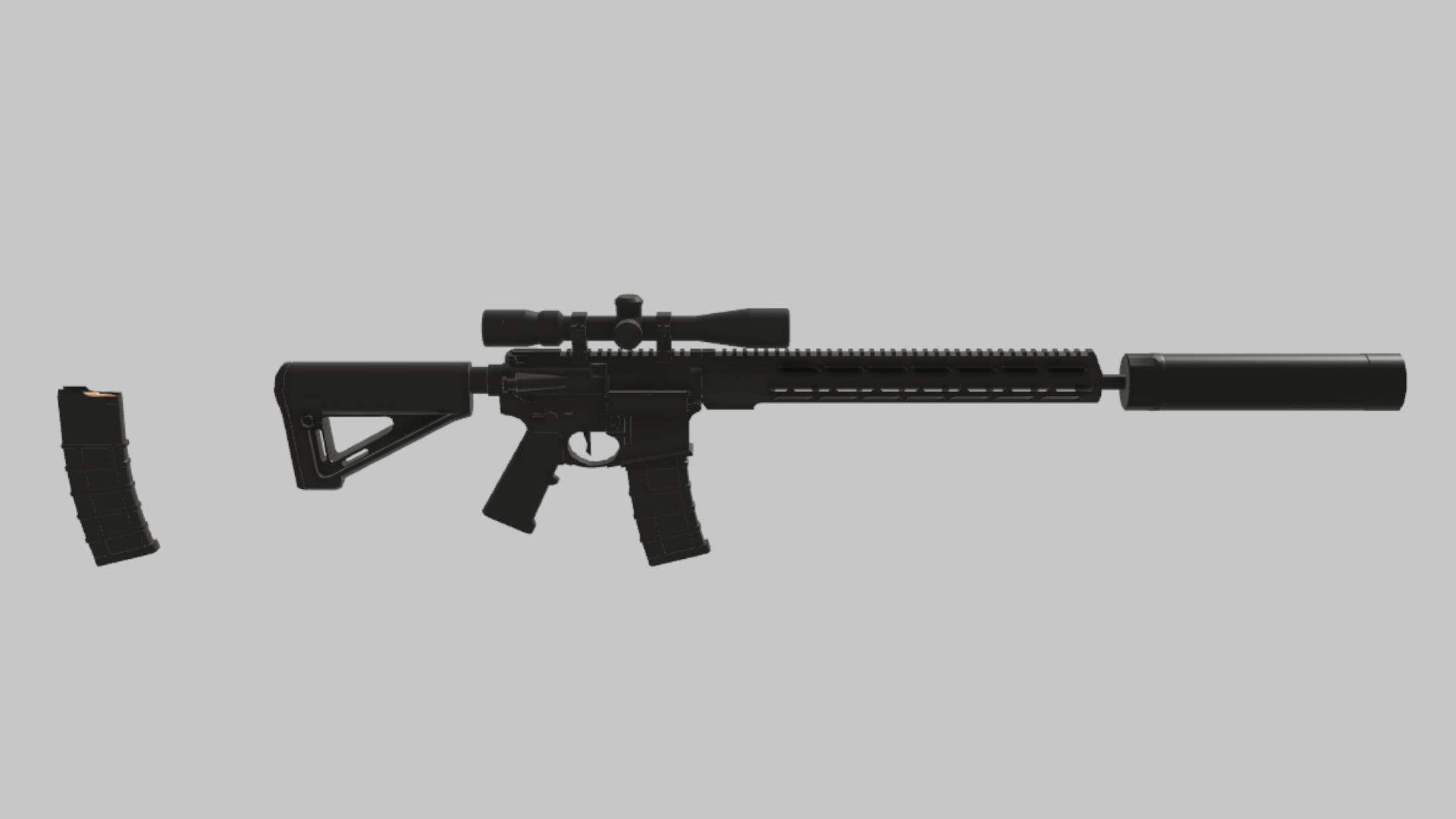 AR-15 Sniper RBXM asset back view