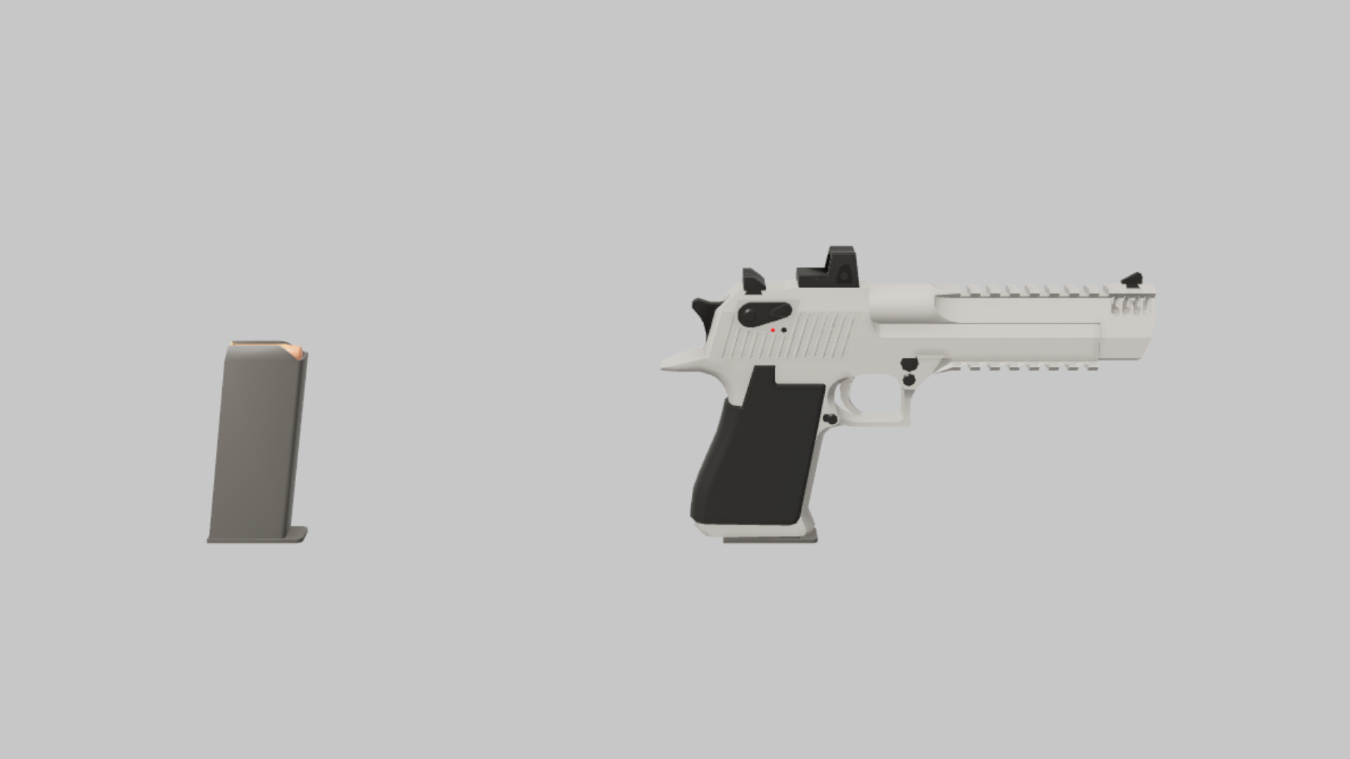 Deagle Precision RBXM firearm asset front render showing a white Deagle Precision render with raised sight and stripped-down side profile