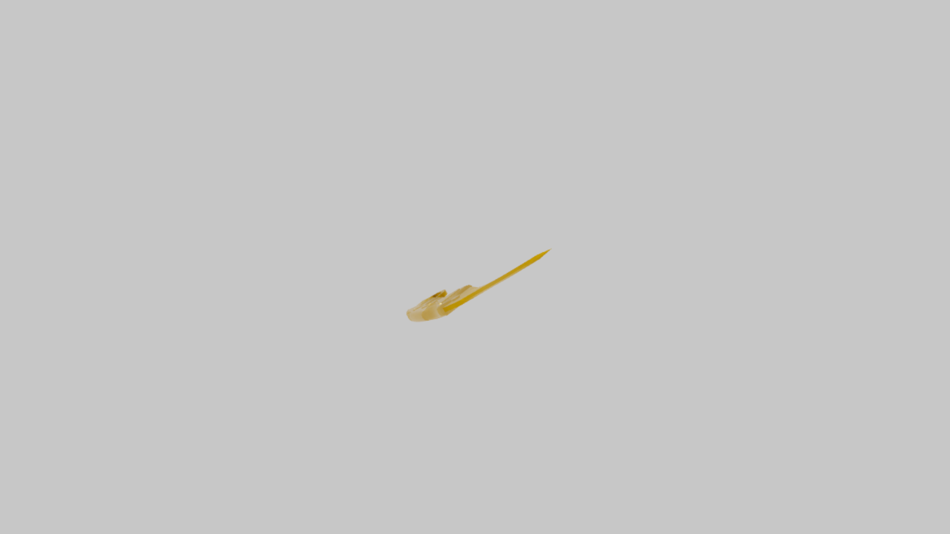 Gold Karambit RBXM melee asset front render showing a small gold karambit blade with curved profile and ring-style handle
