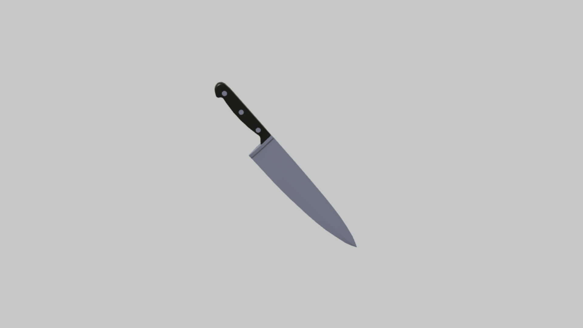 KA-BAR Michael's Knife RBXM melee asset front render showing a chef-knife styled KA-BAR with wide silver blade, black handle, and rivet details