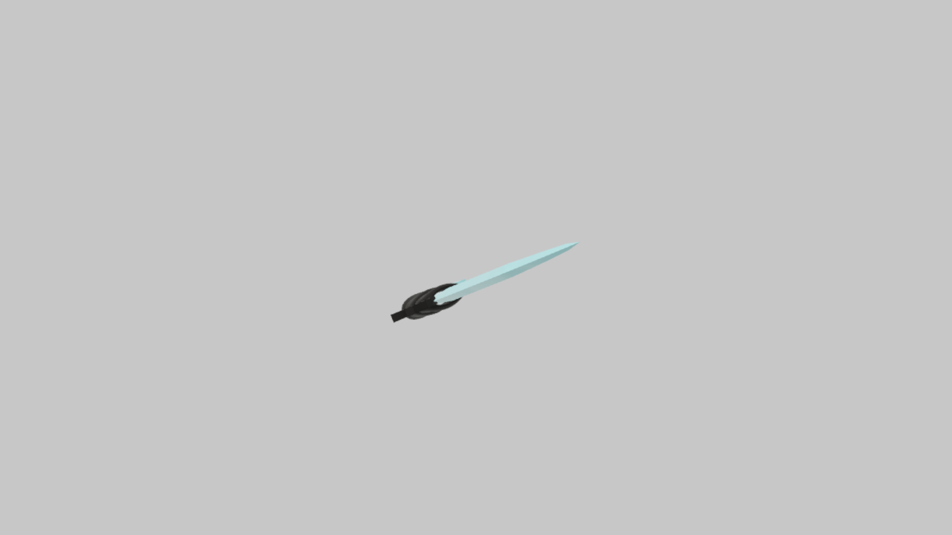 Karambit Ice RBXM melee asset front render showing an ice karambit with black handle and pale blue glowing curved blade