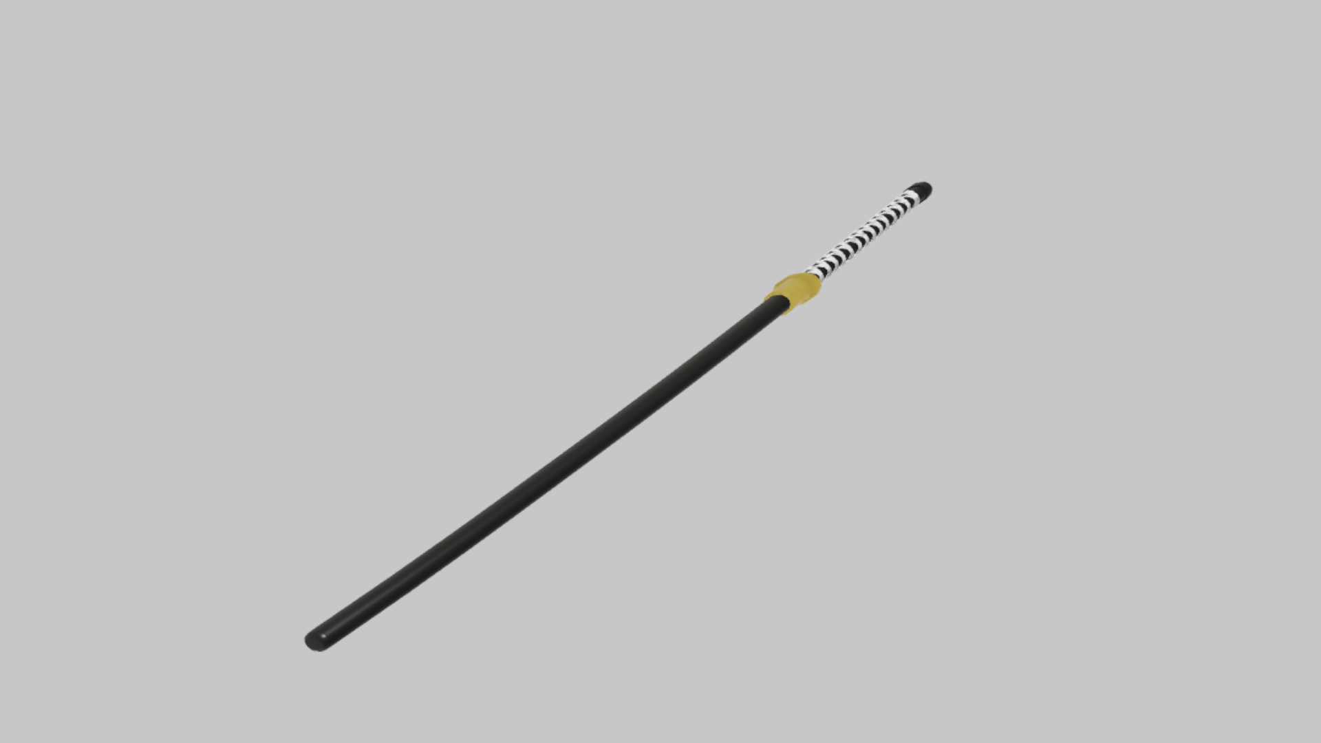 Katana RBXM melee asset front render showing a black-sheathed katana with white handle wrap and gold guard ring