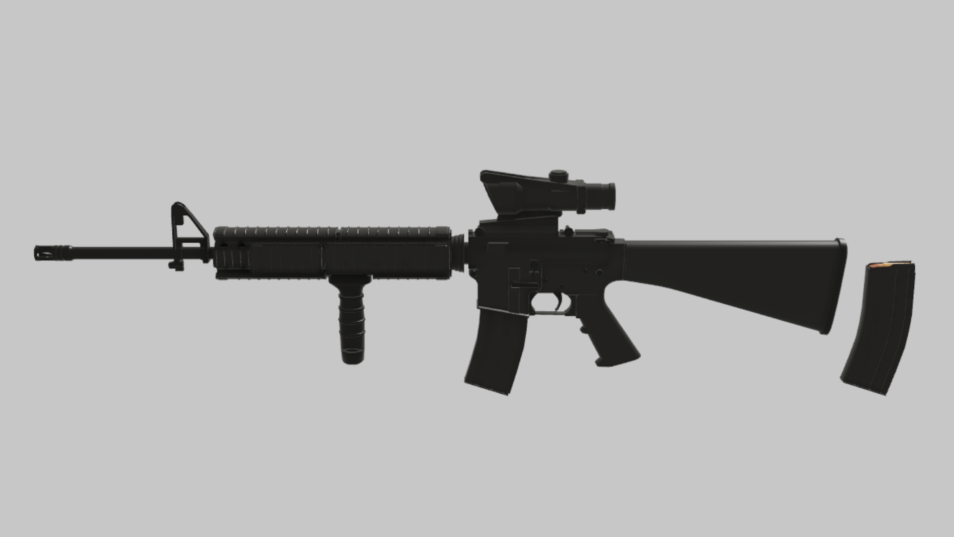 M16A4 Assault RBXM asset back view