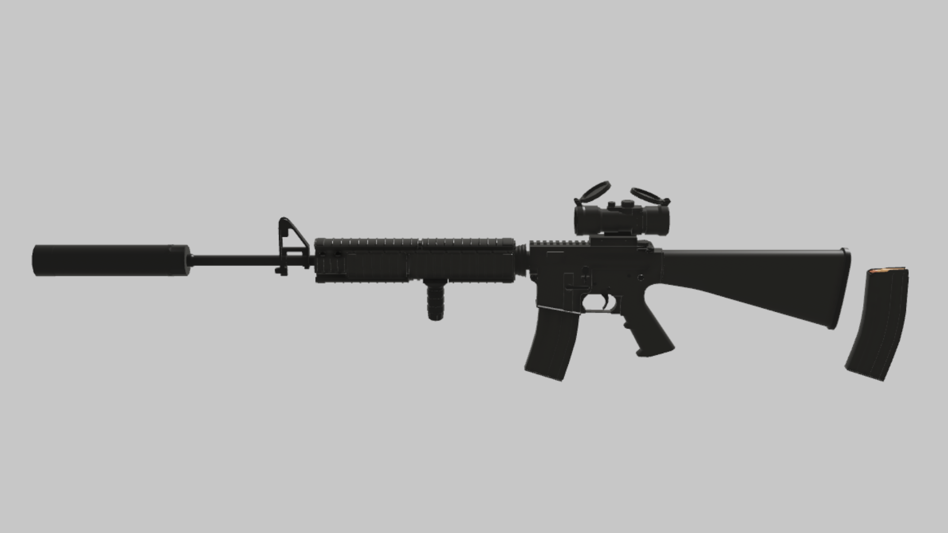 M16A4 Stealth RBXM asset back view