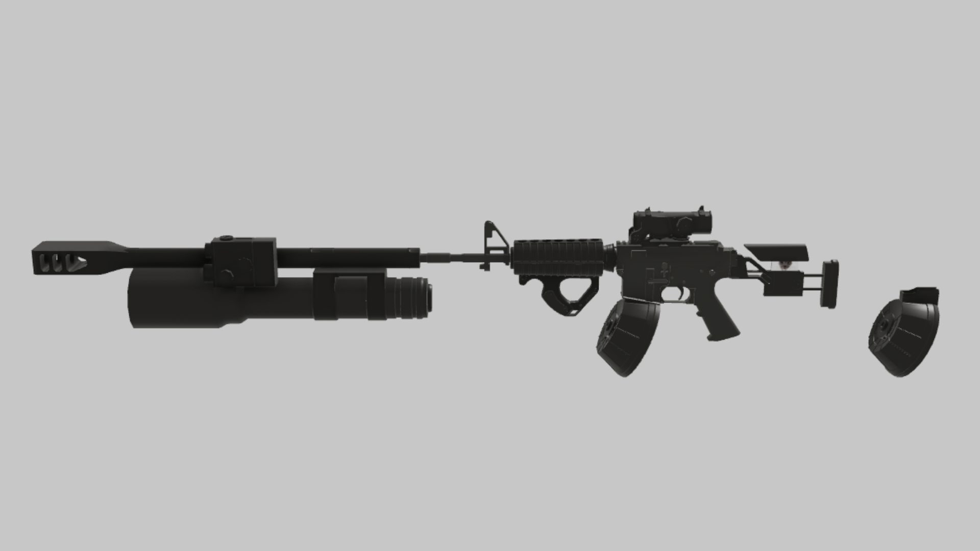 M4A1 Sunlight RBXM asset back view