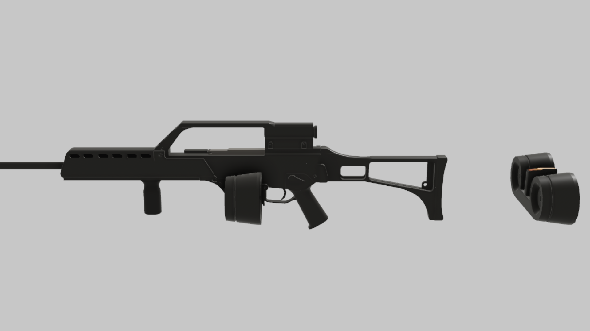 MG36 Tactical RBXM asset back view