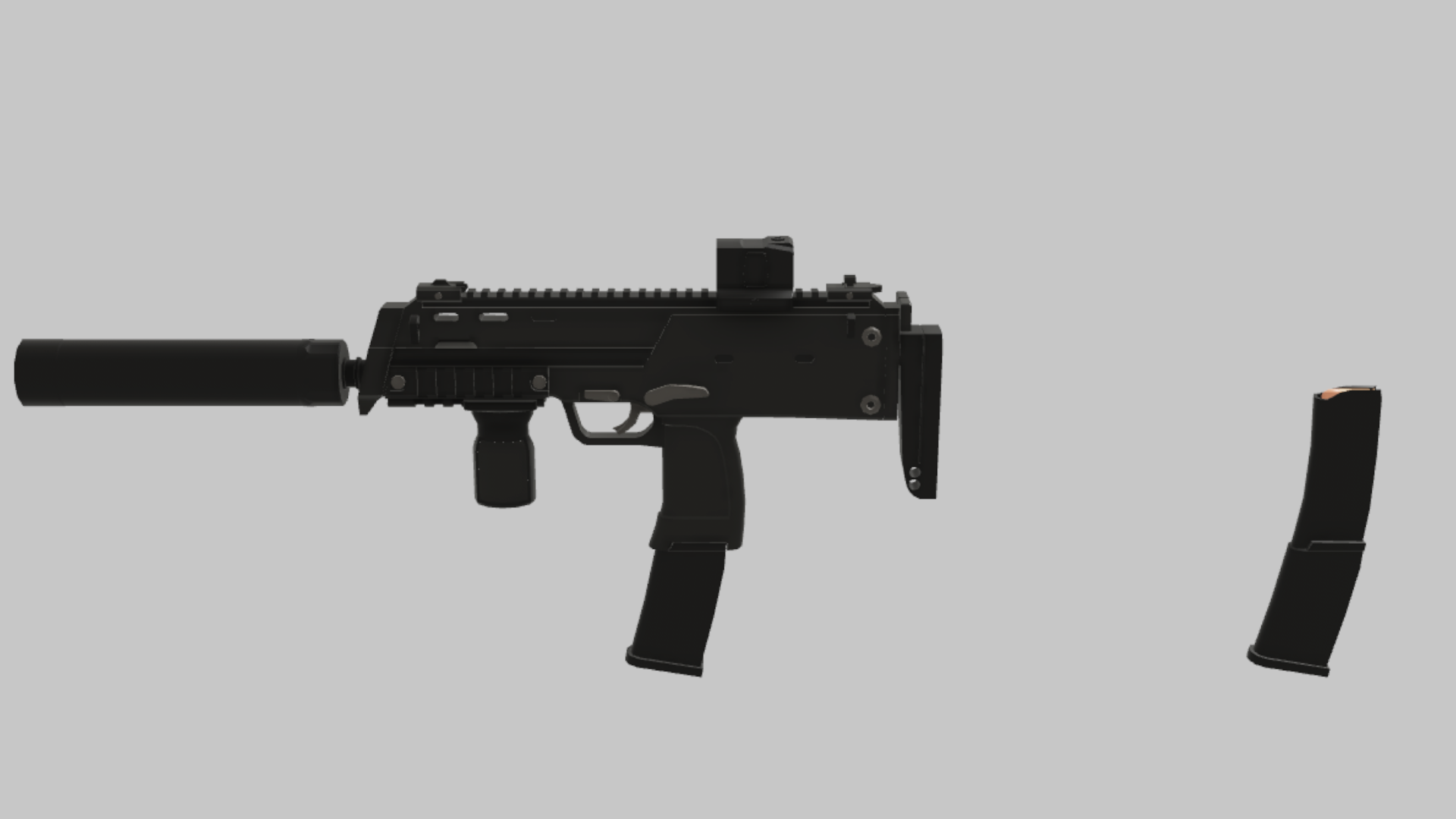 MP7 Stealth RBXM asset back view