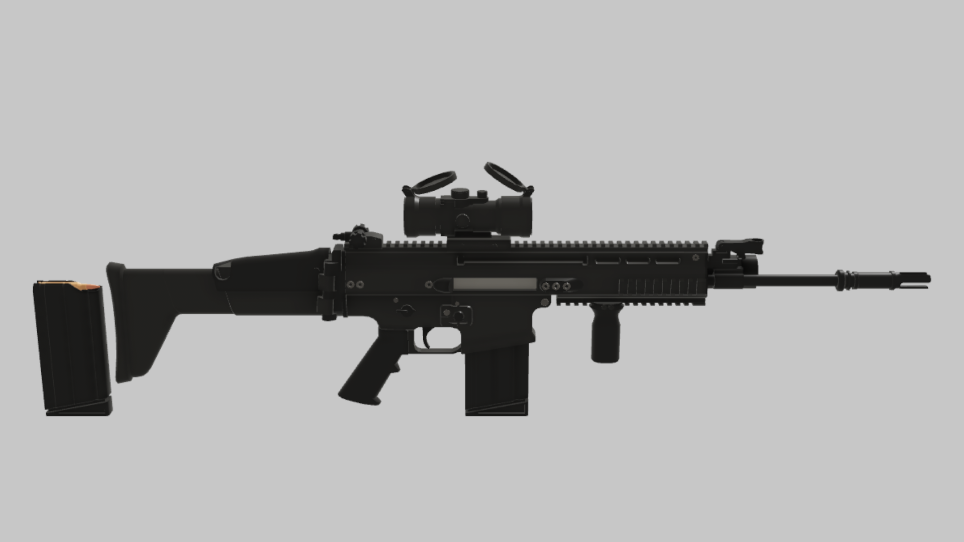 SCAR-H Assault RBXM asset back view