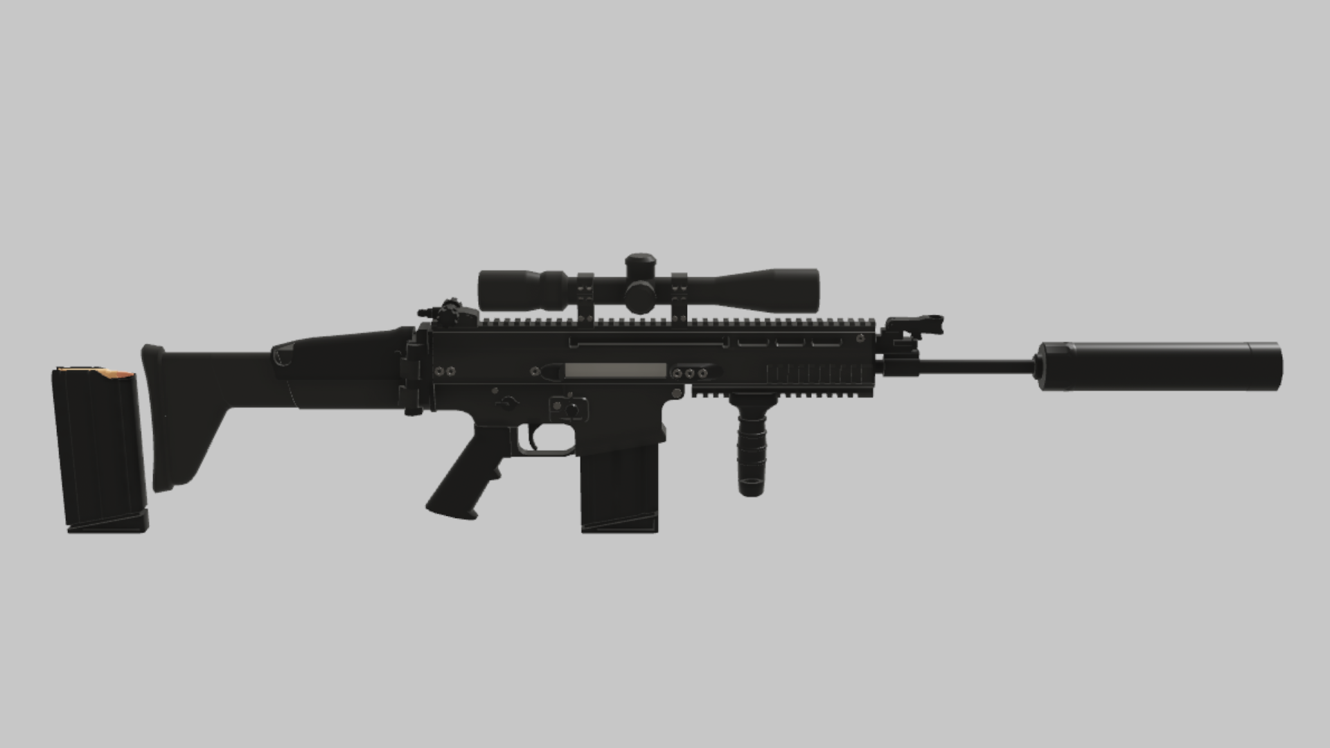 SCAR-H Spec Ops RBXM asset back view