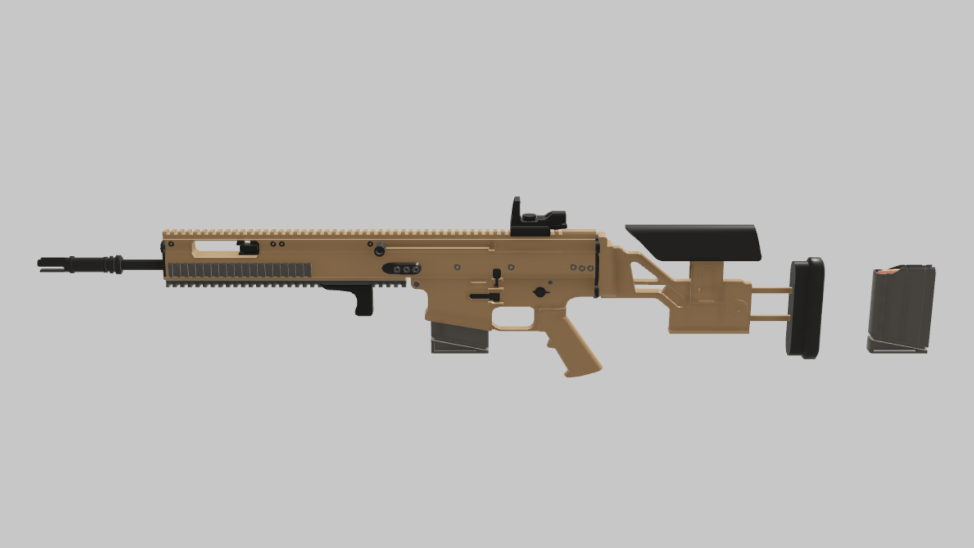 SCAR SSR Assault RBXM asset back view