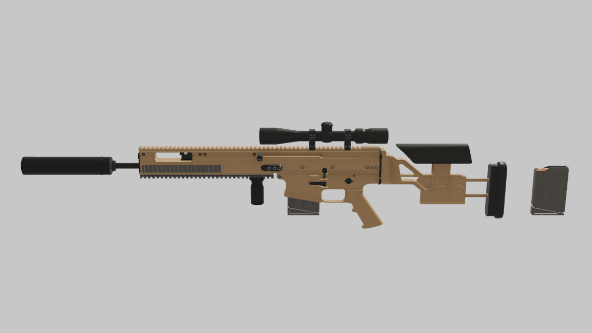 SCAR SSR Marksman RBXM asset back view