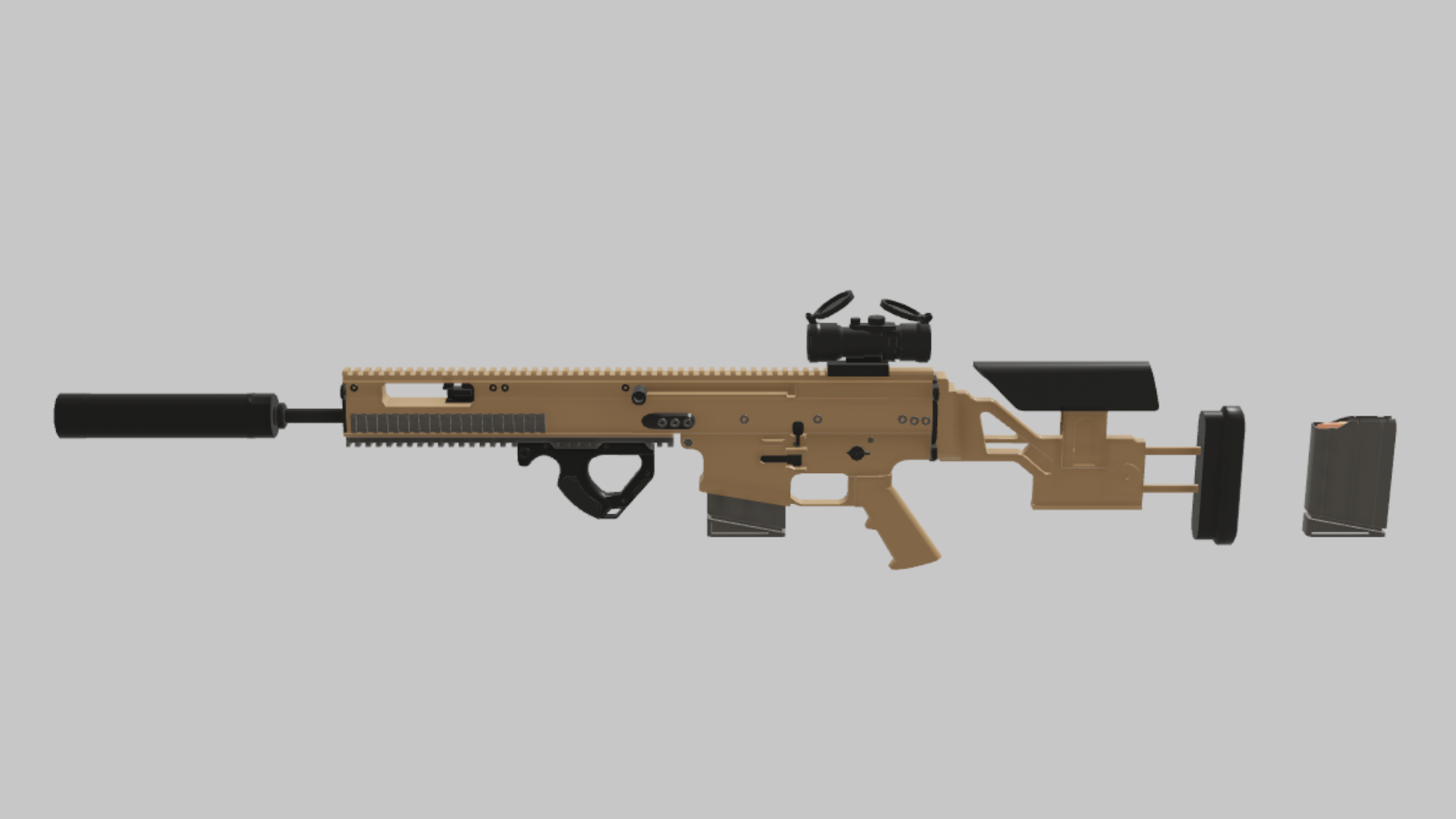 SCAR SSR Ranger RBXM asset back view