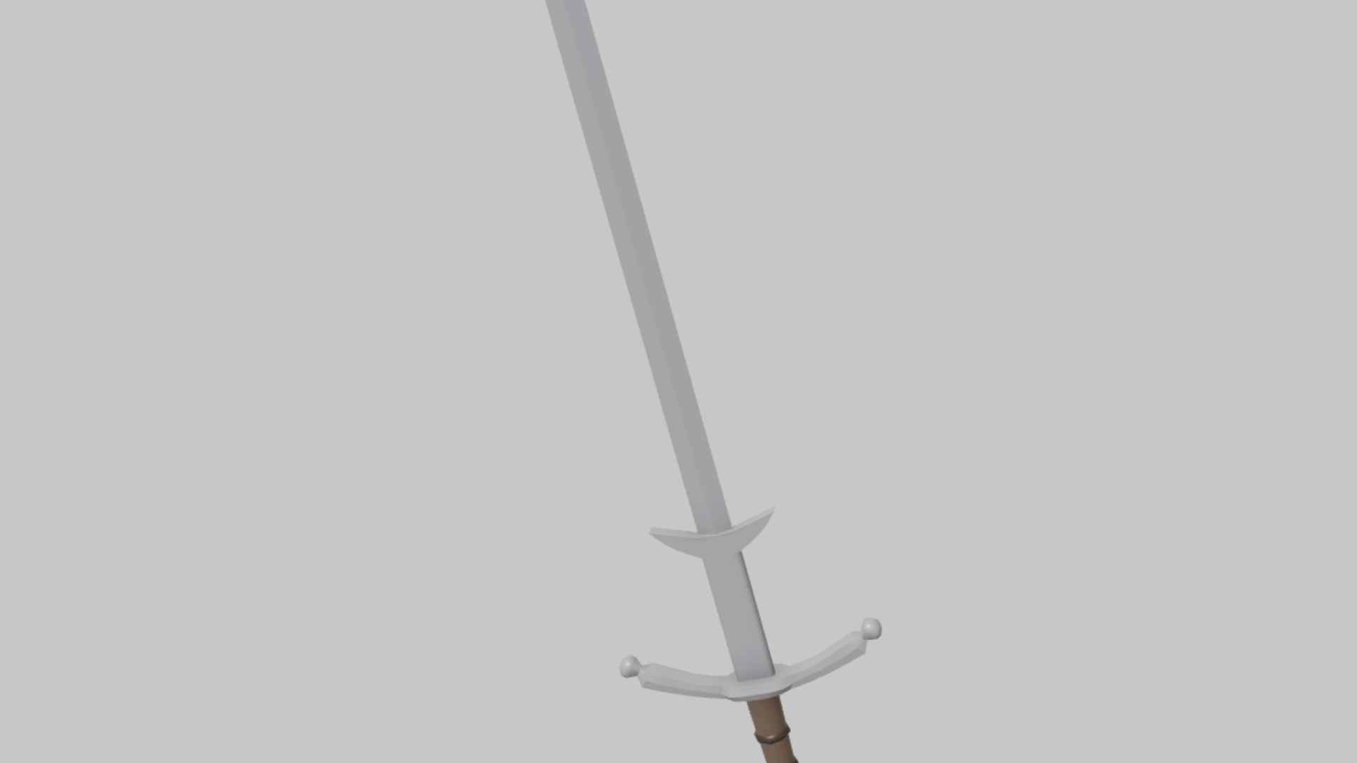 Sword Longsword RBXM melee asset front render showing a long silver sword with crossguard, brown grip, and extended straight blade
